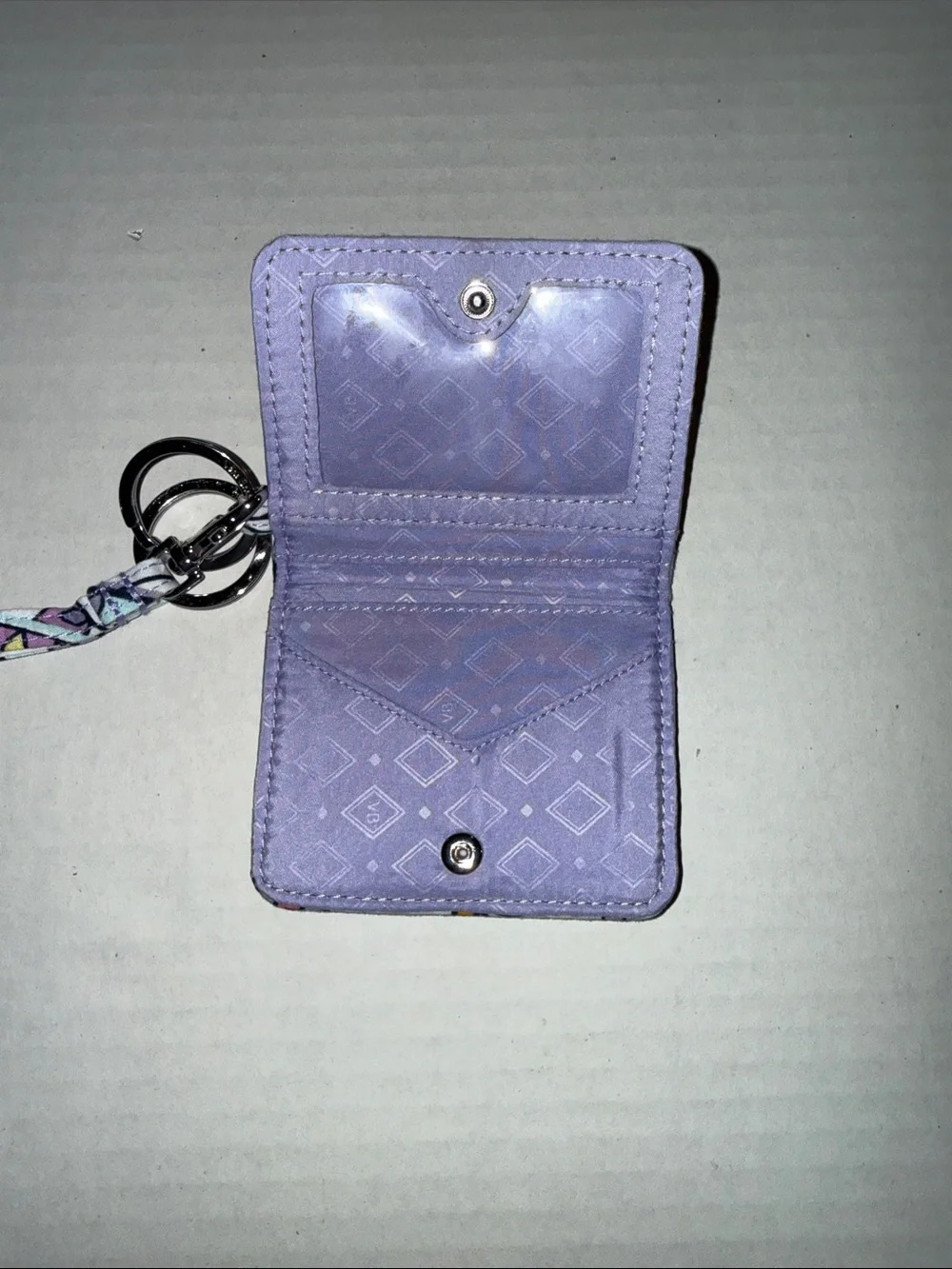Vera Bradley Quilted Paisley Lanyard Card Holder in Lavender, Yellow, Aqua
